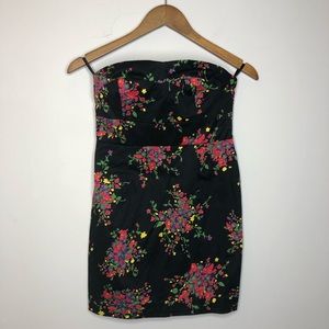 Free People Strapless Floral Mini Dress